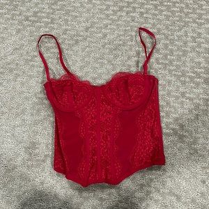 Red Urban Outfitters Out From Under Modern Love Lace Corset